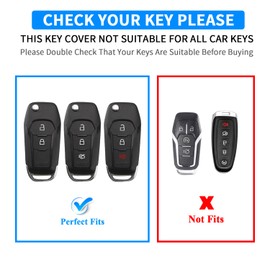 QBUC for Ford Key fob Cover,TPU Key Case Protector Compatible with 2015 2016 2017 2018 2019 Ford F150 F250,Focus 3 Escort Kuga Everest Fiesta Mustang Edge MKV Fusion 2016 Ranger flip Remote Key(Blue)