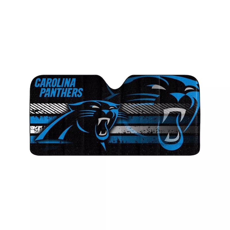 CAROLINA PANTHERS 4pc CARPET FLOOR MAT / SUNSHADE / 2pc