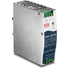 TRENDnet 120 W Single Output Industrial DIN-Rail Power Supply, Extreme -25 to 70 °C (-13 to 158 °F) Operating Temp, Power Supply 120W, DIN-Rail Mount, Overload Protection, Silver, TI-S12048