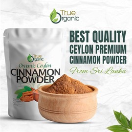 True Organic Pure Ceylon Cinnamon Powder, 1 lb, Premium Grade, Gluten Free, USDA & Kosher Certified, Organic Ground Cinnamon powder, Non-GMO, Ceylon Premium Quality