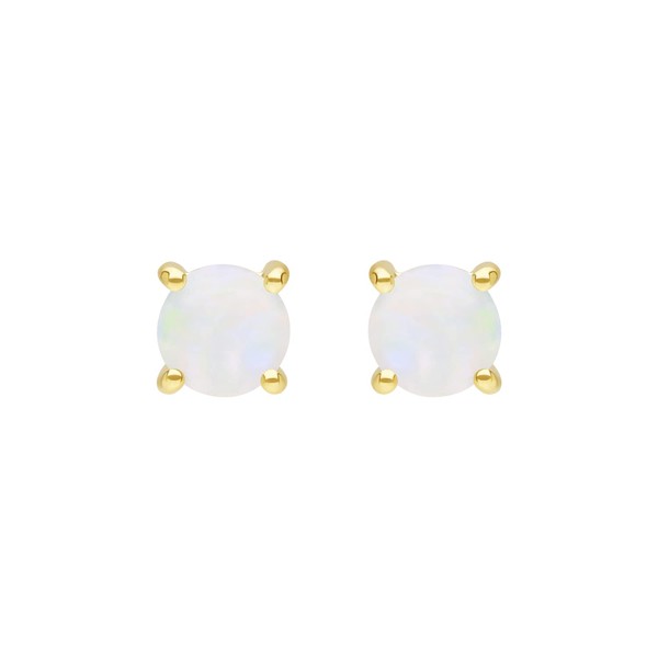 Ivy Gems 9ct Yellow Gold Small Four Claw Opal Stud