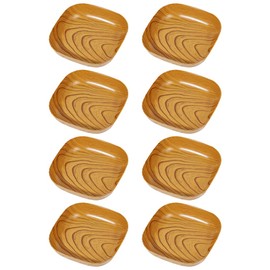 Zerodeko 8 Piezas Plato De Salsa De Bandeja De Fruta De Grano De Madera Tazones Para Sumergir Plato De Servir Cuadrado Platos Para Servir De Madera Páginas Plato De Joyería Merienda