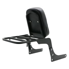 Promise Faster Compatible Motorcycle Sissy Bar Backrest + Luggage Rack Pad Compatible For Honda CA250 Rebel 250 CMX250 Heavt-Duty Black
