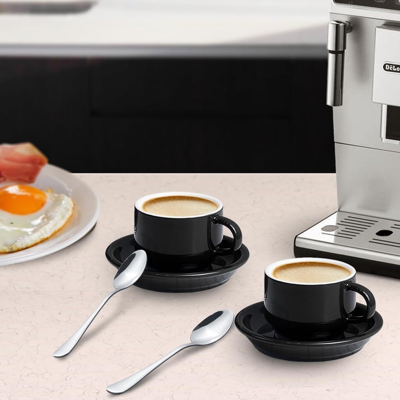 homEdge Premium Espresso Shot Cups and Saucers Set with Espresso
