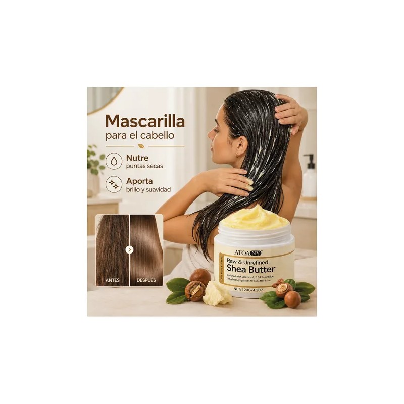 Manteca De Karité Natural Shea Butter Para Piel Y Cabello