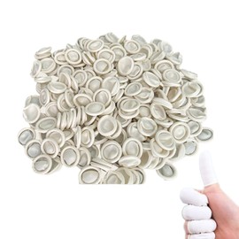FineGood Finger Sacks, White Latex Finger Set, Fingertip Protection, 200 Pieces, Anti-slip, Anti-static, Prevents Wear, Disposable, Rubber, For Experiments, Work Use, Natural Rubber