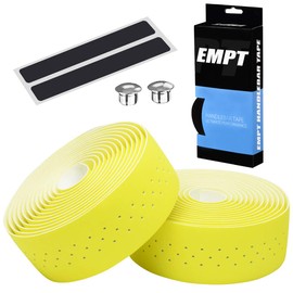 EMPT ES-JHT020 EVA Road Handlebar Tape, Cushion EVA Bar Tape, Road Pista Drop Handlebar Tape, *End Caps, End Tapes Included (Yellow PU Leather (Yellow))