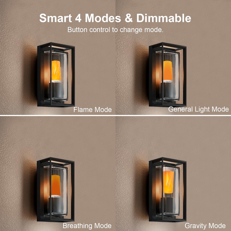 【Upgraded】 LED Flame Light, Christmas Decorations Rechargeable Flickering Flameless Candles,