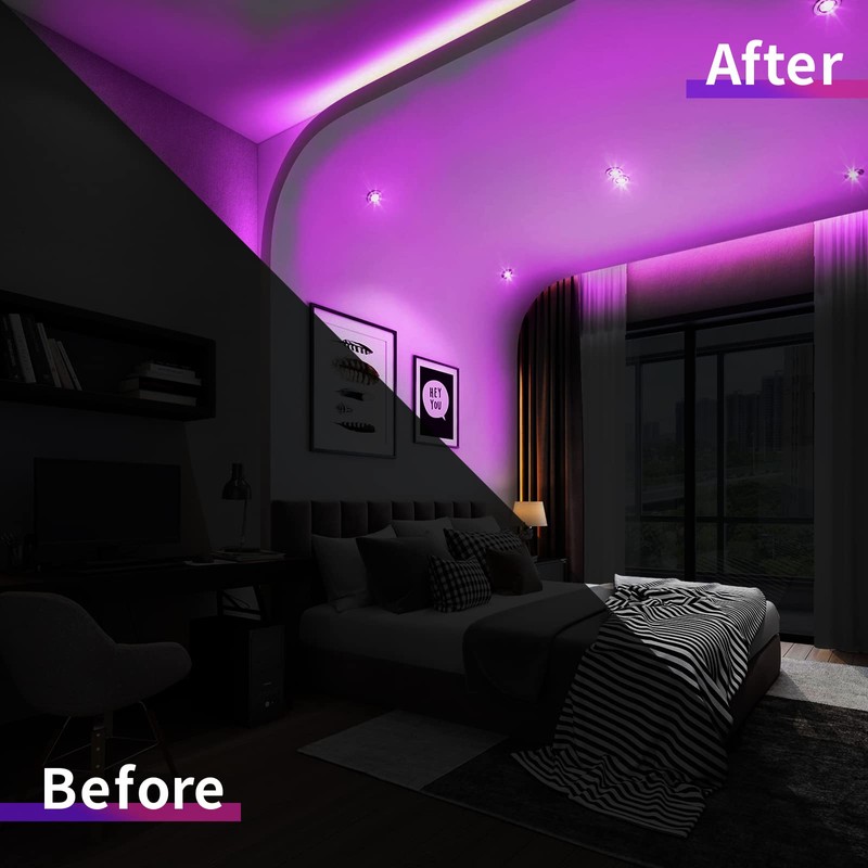 OWOFYDR LED Neon Lights Flexible Purple 16.4FT/5M 12V DC Waterproof