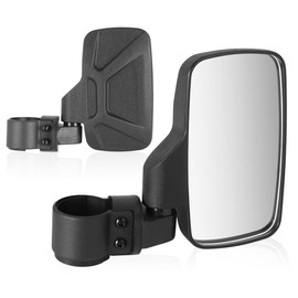 Auto Dynasty UTV Side Mirrors Convex Rear View Anti-Glare 360 Degrees Rotated Roll Cage Bar Mount Adjustment Handlebar Mount Universal for UTVs (Rectangular, Shape B) (Style B)