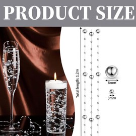 SGERUFZ Floating Beads Floating Candles, Floating Candles, Floating Candles, Floating Candles for Vase Fillers, Weddings, Table Decorations, Floating Easter Decoration, Pack of 12