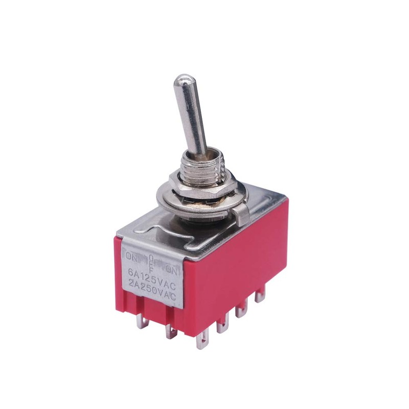 mxuteuk 2pcs Mini Miniature Toggle Switch 12 Terminal 3 Position