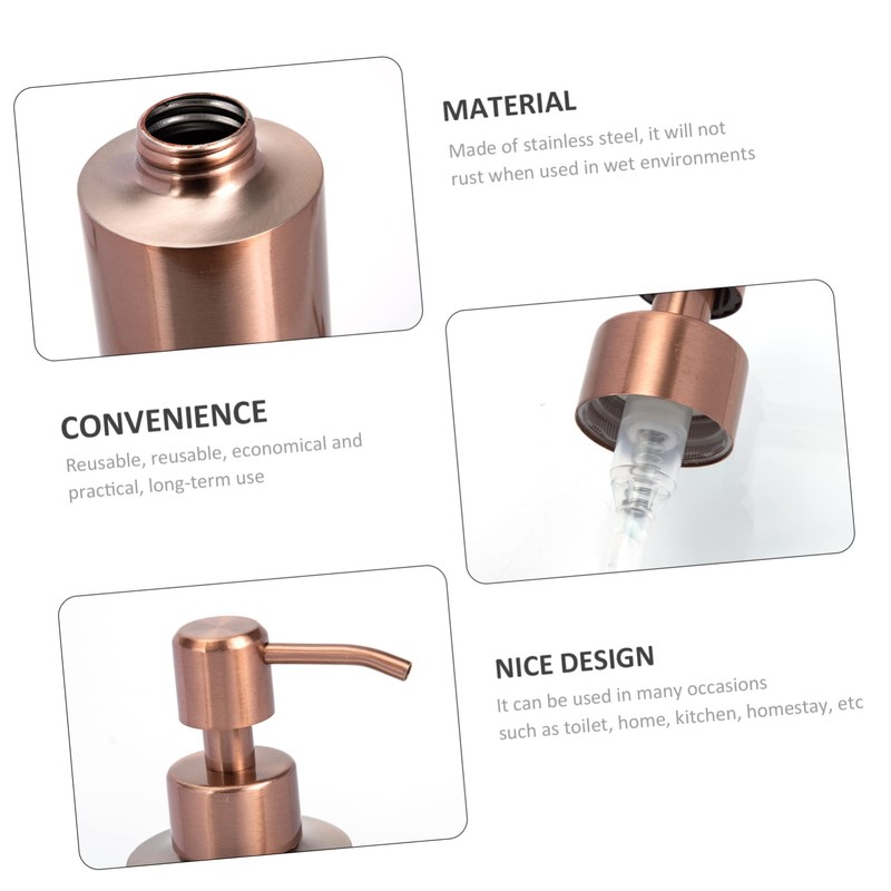 LABRIMP Stainless Steel Soap Dispenser Lotion Dispenser Bottle Household Pump