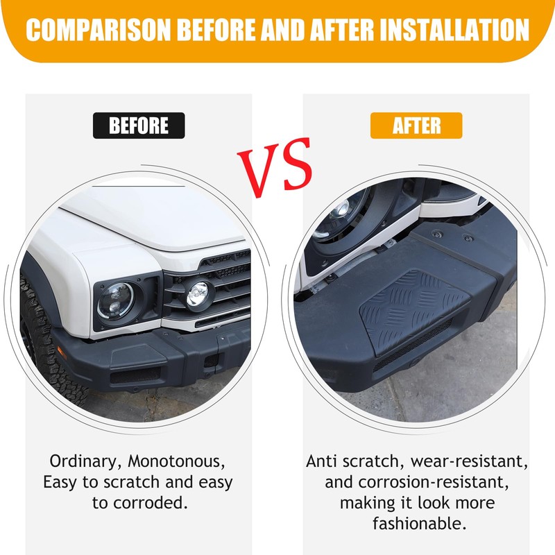 Bekantogy Car Front Bumper Guard Front Bumper Protection Pedal Cover