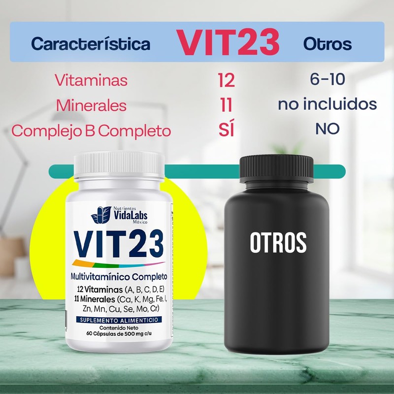 VIT 23 Multivitamínico Completo Nutrientes Vidalabs México con 23 Nutrientes