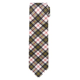Jacob Alexander Men's Royal Tartans Plaid MacPherson Regular Neck Tie - Black White