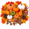 120-Piece Fall Harvest Decor Set with Artificial Mini Pumpkins and
