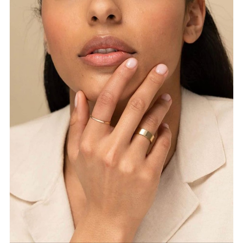 Gold Rings for Women Non Tarnish, Trendy 14K Gold Plated