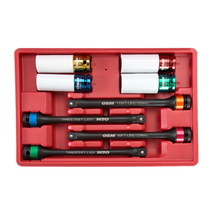 OEMTOOLS 24228 8Piece Torque Limiting Extension & Thin Wall Socket