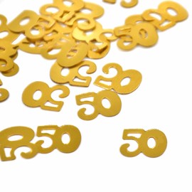 50th Birthday Anniversary Confetti Gold Number Confetti Table Decoration Scatter Decoration for Birthday Party, Theme Party, Birthday Number Confetti, Glitter Birthday Decoration, Gold