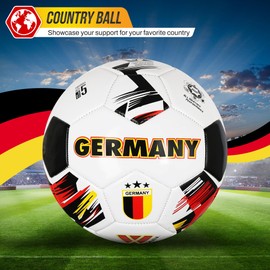 Vizari New Country Series National Team Soccer Ball - Germany White, Size 3| Durable Soft & Spongy Synthetic & Rubber Ball | Perfect for Outdoor Training, Fun Play, Matches & Beaches