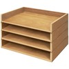 Prolee Stackable Paper Tray,Wooden Paper Organizer for Desk with 4