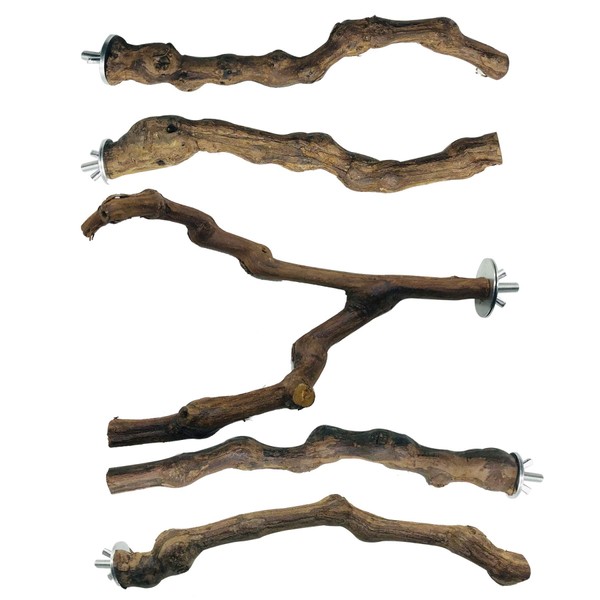 Allazone 5 PCS Bird Perch Natural Grape Stick Bird Standing