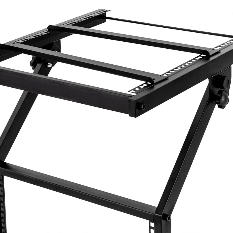 12U DJ Audio Mixer Stand Open Frame, Free Standing Rolling