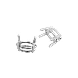 925 Sterling Silver 4-Prong Basket Setting for Marquise Shaped 4x8mm Faceted Gemstones or Crystals Ideal for DIY Ring Jewelry Creations, Sold in 5 Piece Packs