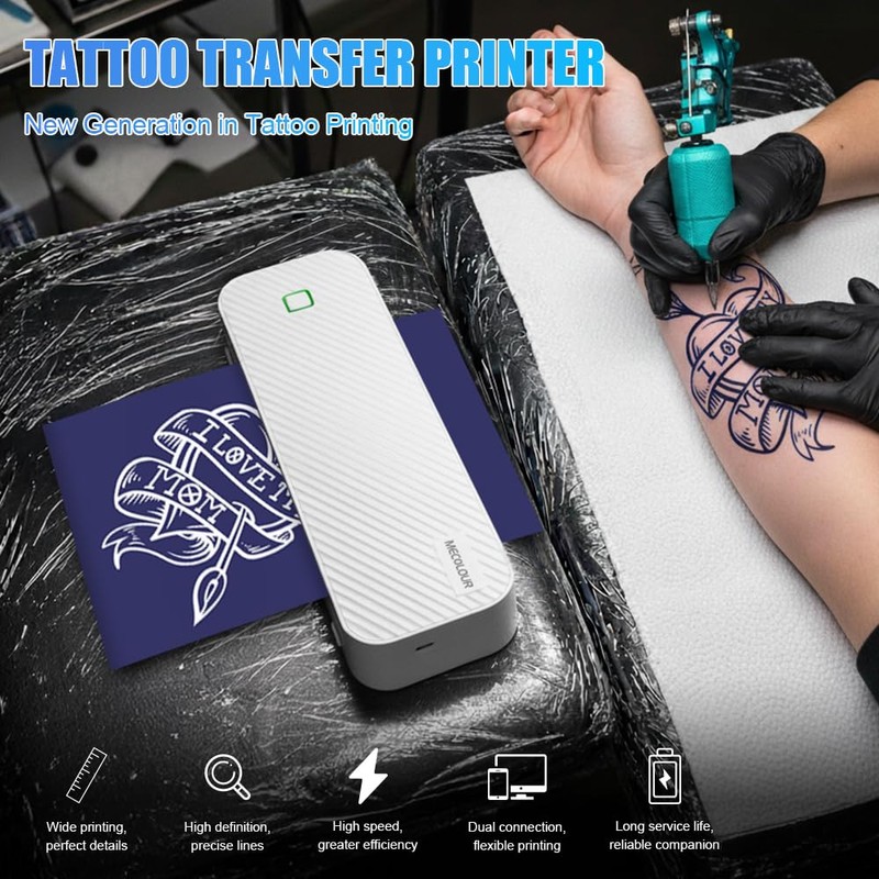 Tattoo Stencil Printer, GD88 Portable Thermal Tattoo Printer with Thermal