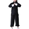 Kung Fu Suit for Unisex Kids Long Sleeve Black Martial