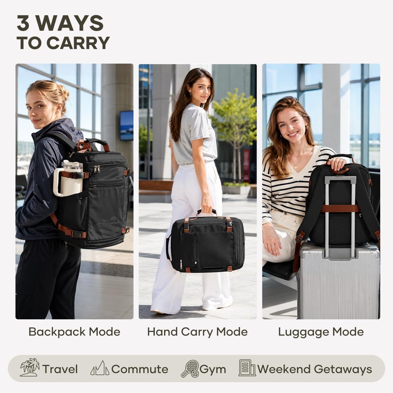 coofay Travel Backpack for Women Men,Carry on Backpack for Airplanes,Personal