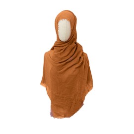 HUSSATOP Women Hijab Scarf Muslim Rayon Crinkle With Fringe Edge Fashion Head Wrap Scarves