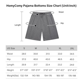 HomyComy Men's Pajama Shorts 2-Pack Cotton Sleepwear with Pockets, mens pj pants Lightweight Lounge Shorts for Sleeping
