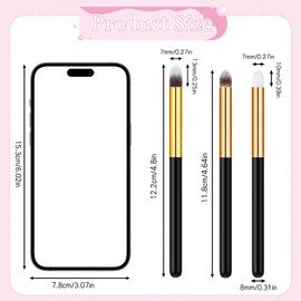 3Pcs Eye Makeup Brushes Round Professional Concealer Eyeshadow Brush Sets Under Eye Smudge Applicator Can Blending Brush Suitable for Liquid Cream Cosmetic