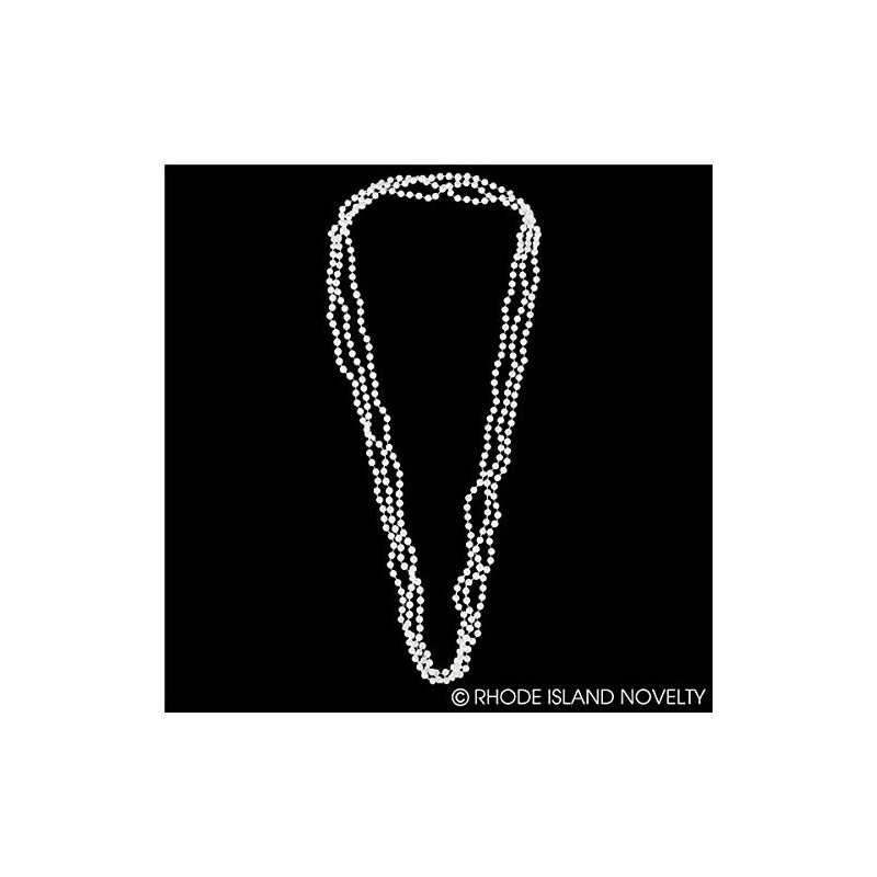 Rhode Island Novelty 48 Inch 7mm White Pearl Necklaces, Pack