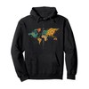 Mountains Scene and Compass Rose World Map Mandala Pullover Hoodie