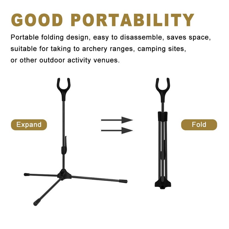 MiOYOOW Archery Bow Stand, Foldable Longbow Holder Recurve Bow Bracket