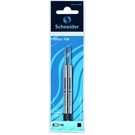 Schneider Office 708, Schreibgeräte Ballpoint Pen Indelible M Black, Blister pack of 2