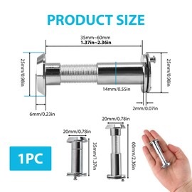 Door Viewer with Wide Angle 220° and Privacy Screen, Stainless Steel Look, Diameter 14-18 mm Drill Hole, High-Quality Real Glass Lens, Door Viewer Cover, Safety for 35-60 mm Thick Doors (Silver)