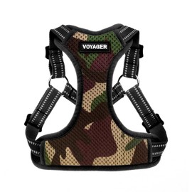 Best Pet Supplies Voyager Adjustable Dog Vest Harness Breathable No Pull Harness for Small, Medium, Large Dogs, Harness for Walking, Jogging, Easy Step-in, Reflective Stripes - (Army Base), M