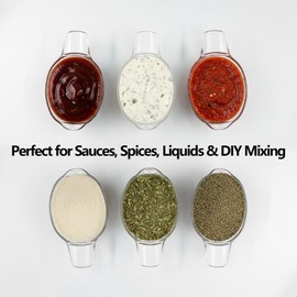 3 Pack 2 Ounce Measuring Cups, Food-Grade Plastic Small Measuring Cup for Hair Color, Hot Tub Chemicals & DIY Mixing, Mini Ounce Measure Cup with Easy-Read Markings