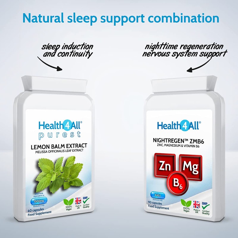 Health4All Lemon Balm Extract 1500mg 60 Capsules Purest: no additives,