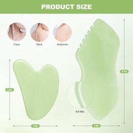airogym 2PCS Jade Stone Gua Sha Set Face Massager Jade Facial Tools Body Lymphatic Drainage Massager, Guasha Face Sculpting Tool Skin Care Set Gifts for Women Gua Sha Sculpting for Tighten Skin