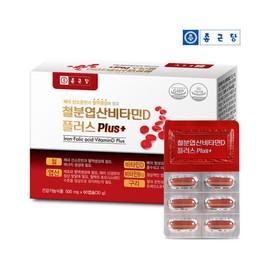 Jongkundang 종근당 철분 엽산 비타민D 플러스 60캡슐 JonggeunDang Iron Folic Acid Vitamin D Plus 60 Capsules