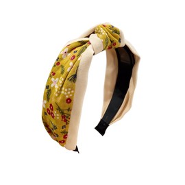 DILBABA Women's Fashion Headbands - Vintage Ethnic Style Wide Knot Hair Accessories For Women (7-Yellow, One Size)