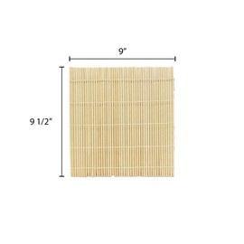 Thunder Group BASR095JP Sushi Roller, 9-1/2" x 9-1/2", Flat, Bamboo, Pack of 10