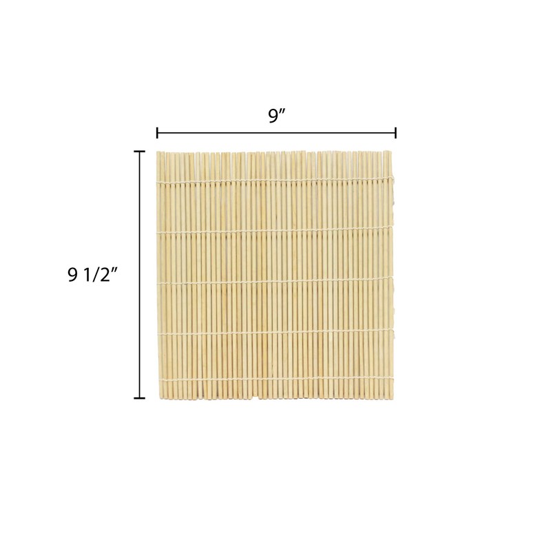 Thunder Group BASR095JP Sushi Roller, 9-1/2" x 9-1/2", Flat, Bamboo,
