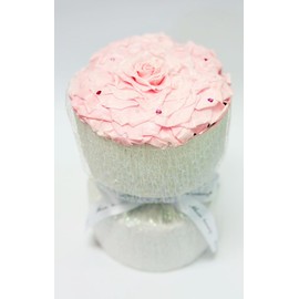 MELIA I FLEUR Single Large Rose, Preserved Flowers, Gift, Large Bouquet, Birthday, Anniversary, Celebration, Rose, White Pink, Diameter Approx. 5.5 inches (14 cm) [Eternal Snow Rose]