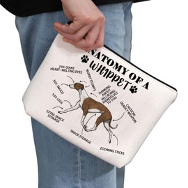 G2TUP Funny Whippet Gift Anatomy Of Whippet Makeup Bag Dog Lover Cosmetic Bag Dog Mom Gift Whippet Lover Gift (Anatomy Of Whippet MB)